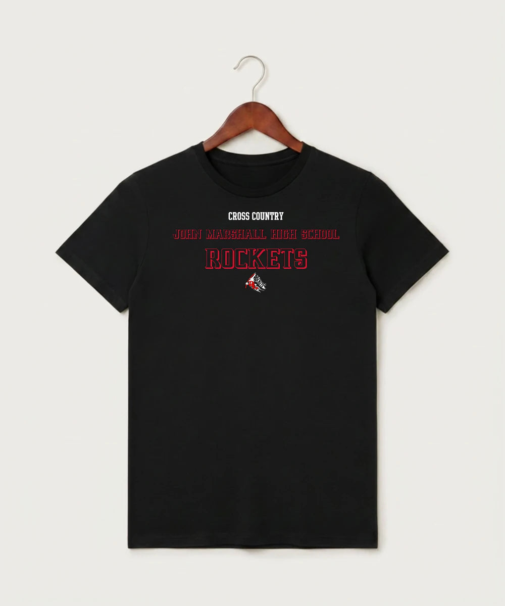 John Marshall High School Cross Country (Coed) - Black T-Shirt - Full Front
