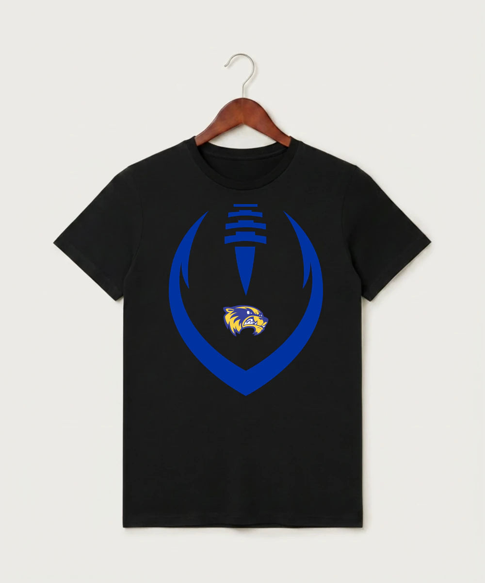 Wadena Deer Creek High School Football (Boys) - Black T-Shirt - Full Front