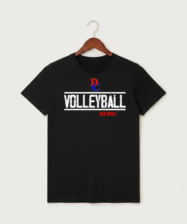 Davenport Central High School Volleyball (Girls) - Black T-Shirt - Full Front