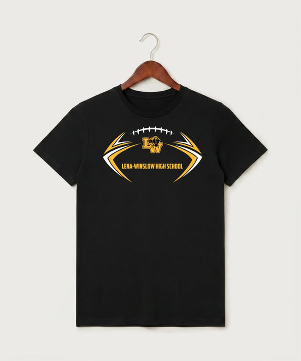 Le-Win Football - Black T-Shirt - Full Front