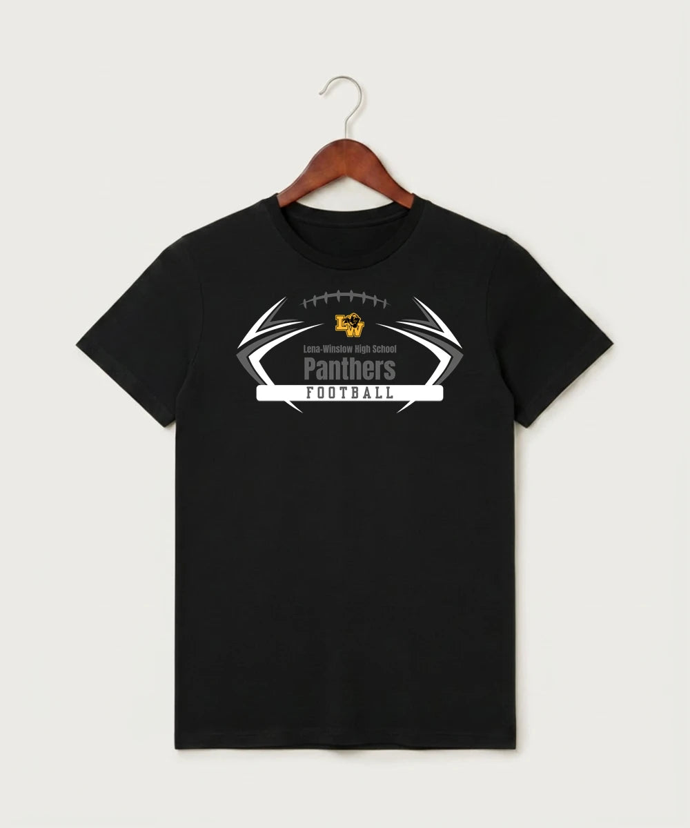 Le-Win Football - Black T-Shirt - Full Front