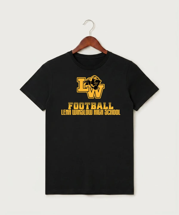 Le-Win Football - Black T-Shirt - Full Front