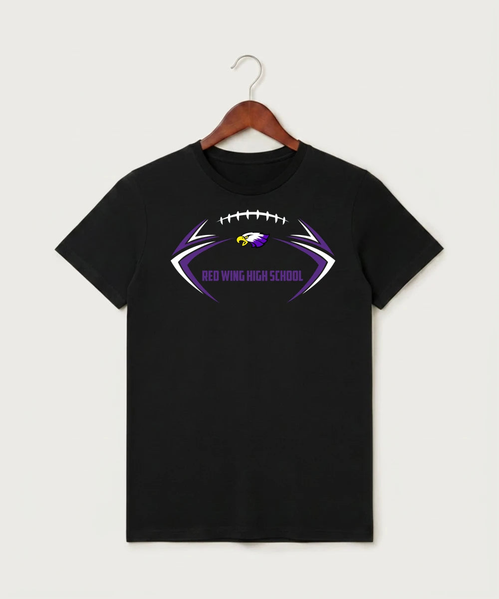 Red Wing High School Football - Black T-Shirt - Full Front