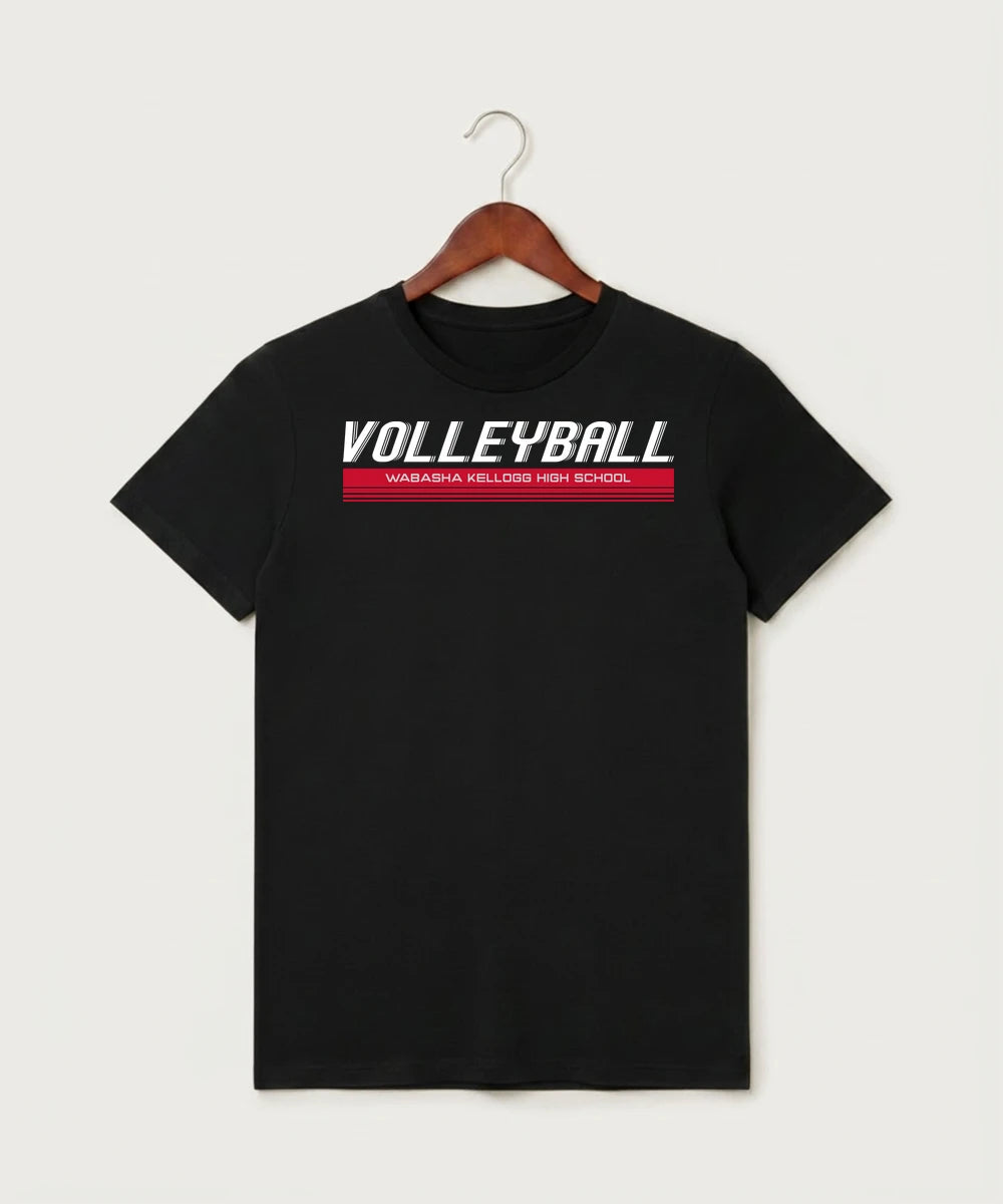 Wabasha Kellogg High School Volleyball (Girls) - Black T-Shirt - Full Front