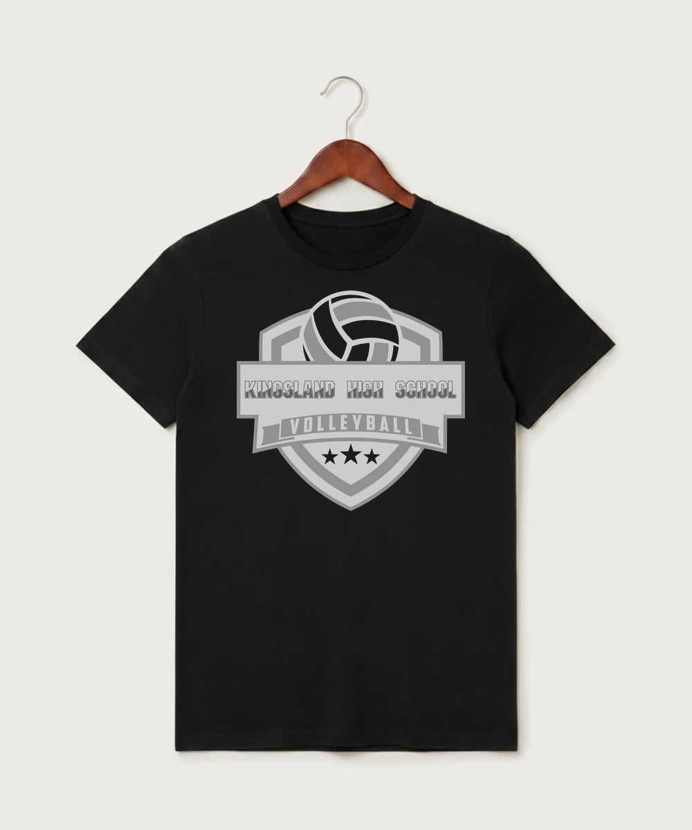 Kingsland High School Volleyball (Girls) - Black T-Shirt - Full Front