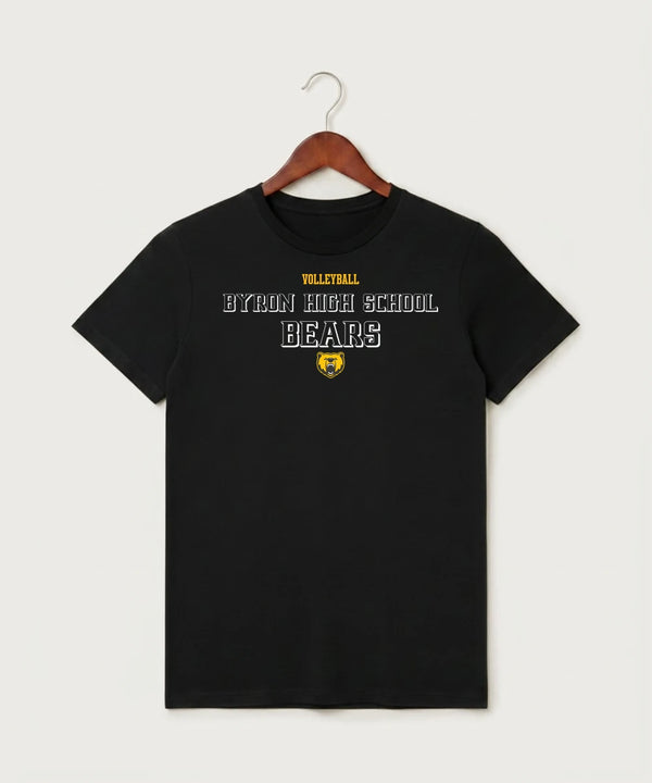 Byron High School Volleyball (Girls) - Black T-Shirt - Full Front