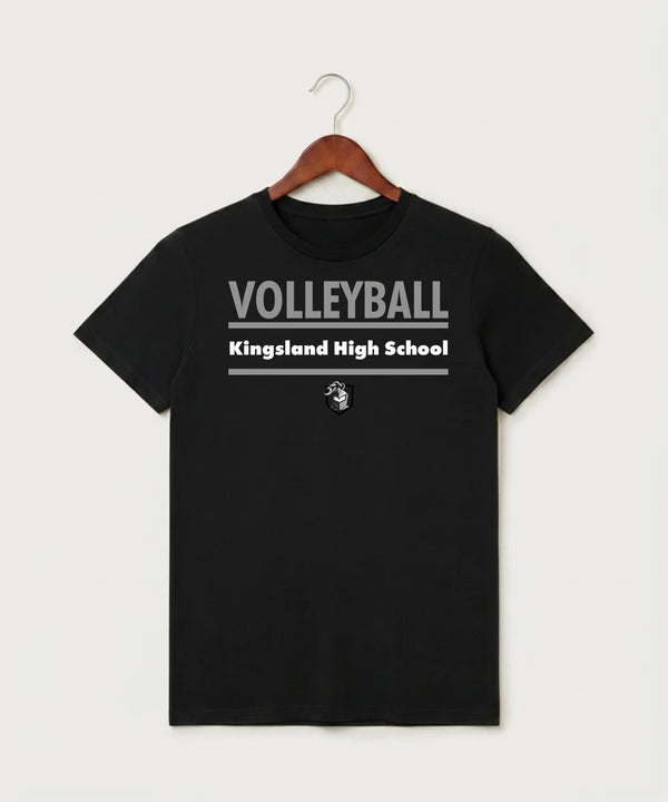 Kingsland High School Volleyball (Girls) - Black T-Shirt - Full Front