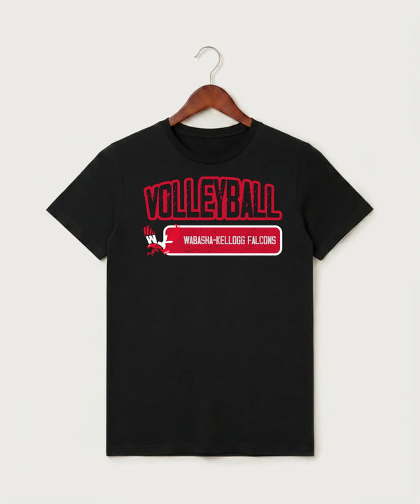 Wabasha Kellogg High School Volleyball (Girls) - Black T-Shirt - Full Front