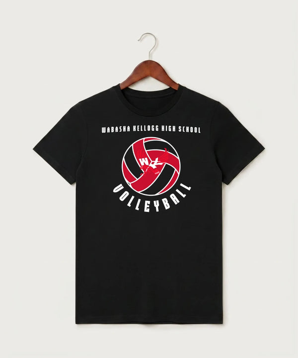 Wabasha Kellogg High School Volleyball (Girls) - Black T-Shirt - Full Front