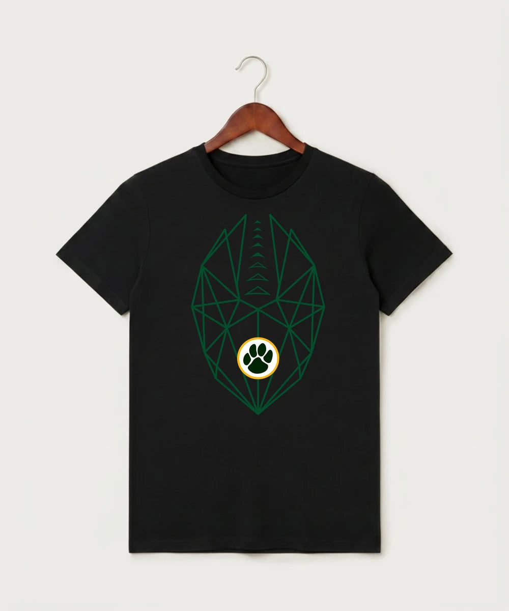Ashwaubenon High School Football (Boys) (Sandbox) - Black T-Shirt - Full Front