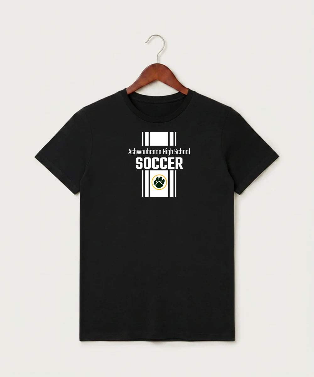 Ashwaubenon High School Soccer (Boys) - Black T-Shirt - Full Front