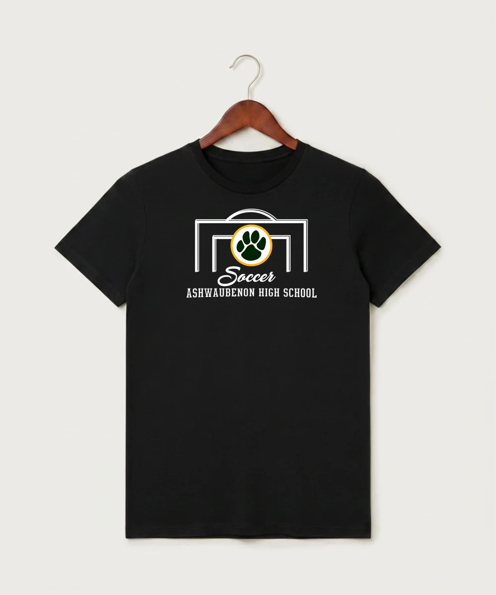 Ashwaubenon High School Soccer (Boys) - Black T-Shirt - Full Front