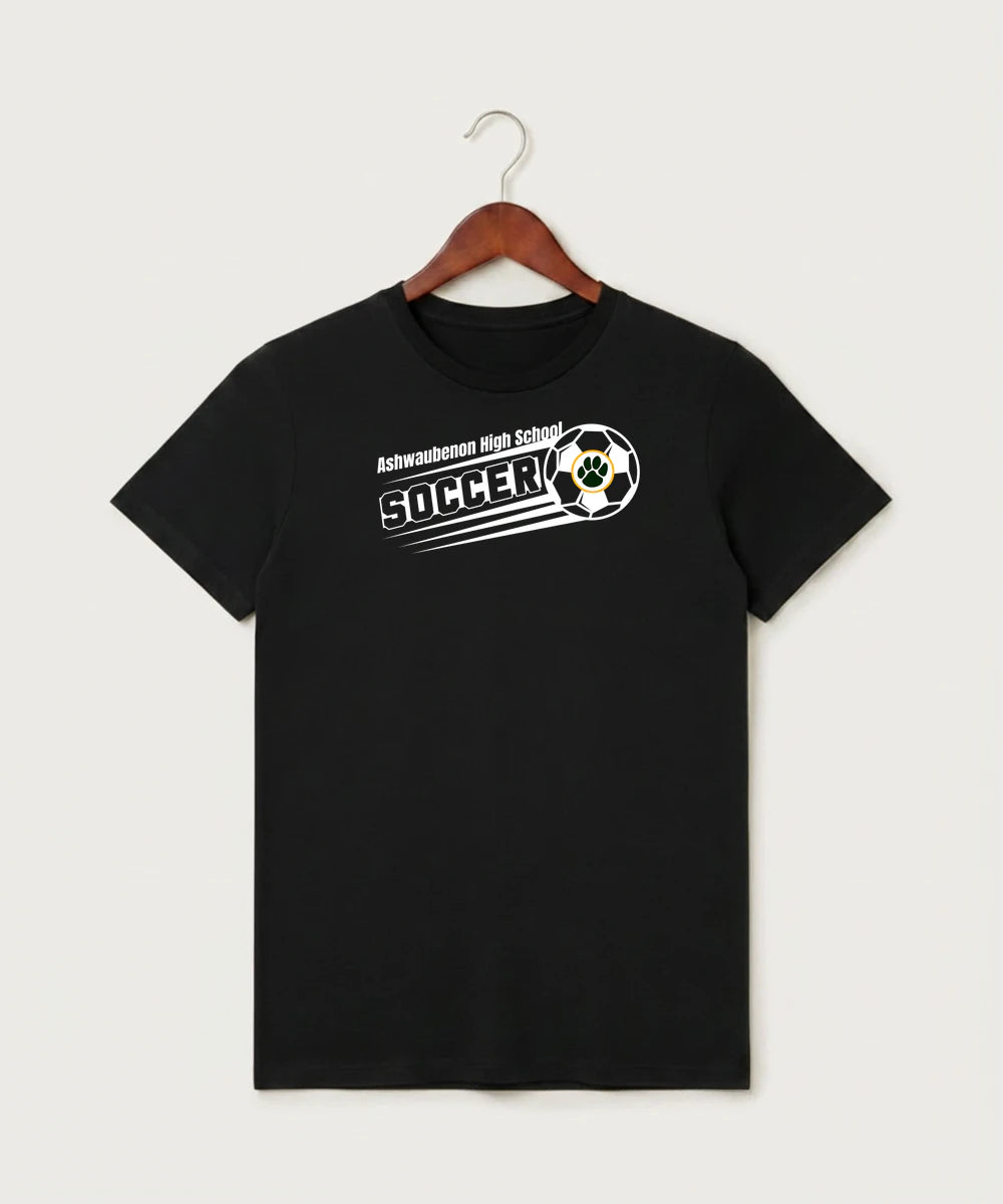 Ashwaubenon High School Soccer (Boys) - Black T-Shirt - Full Front