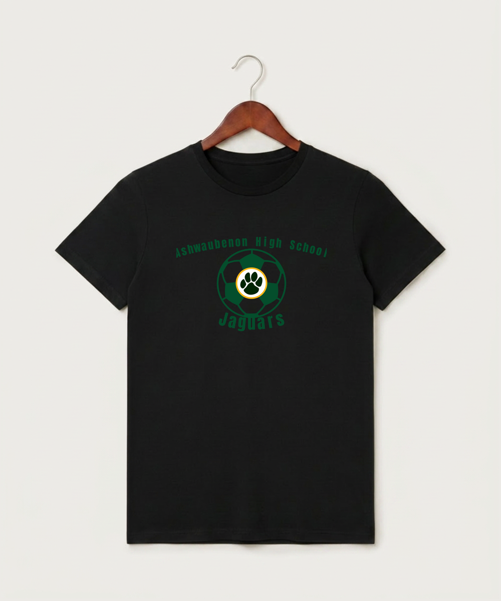 Ashwaubenon High School Soccer (Boys) - Black T-Shirt - Full Front