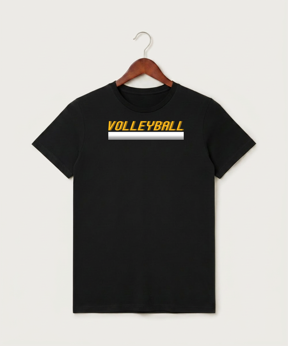 Ashwaubenon High School Volleyball (Sandbox) - Black T-Shirt - Full Front