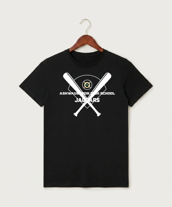Ashwaubenon High School Baseball (Boys) - Black T-Shirt - Full Front