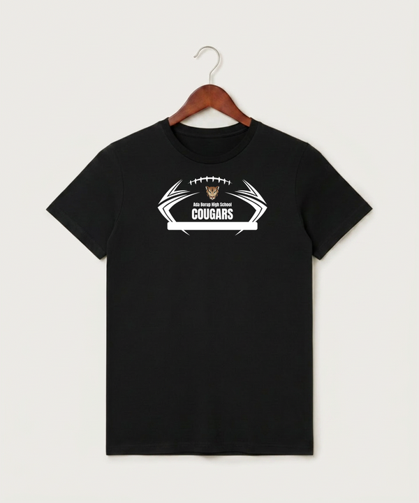 Ada Borup High School Football (Boys) - Black T-Shirt - Full Front