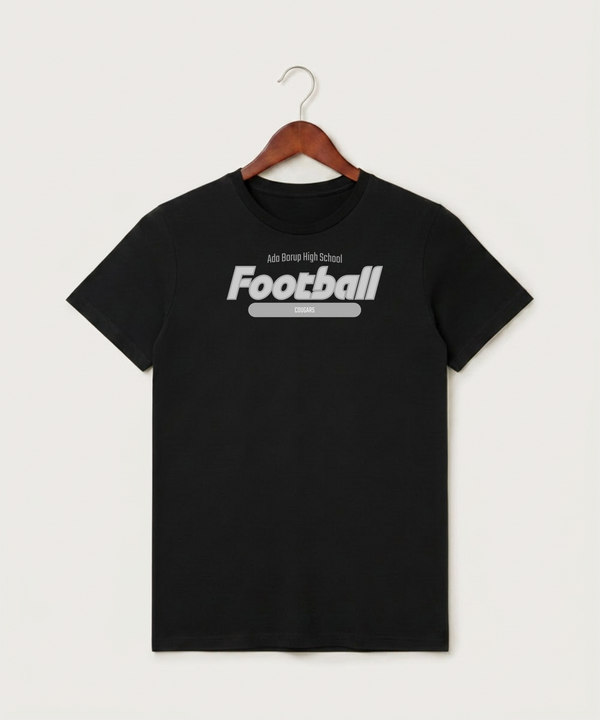 Ada Borup High School Football (Boys) - Black T-Shirt - Full Front