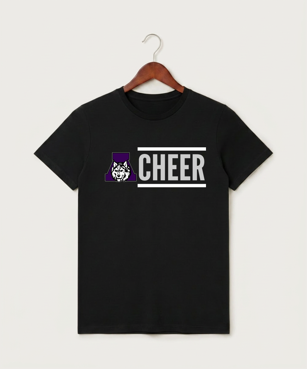 Albany High School Cheerleading - Black T-Shirt - Full Front