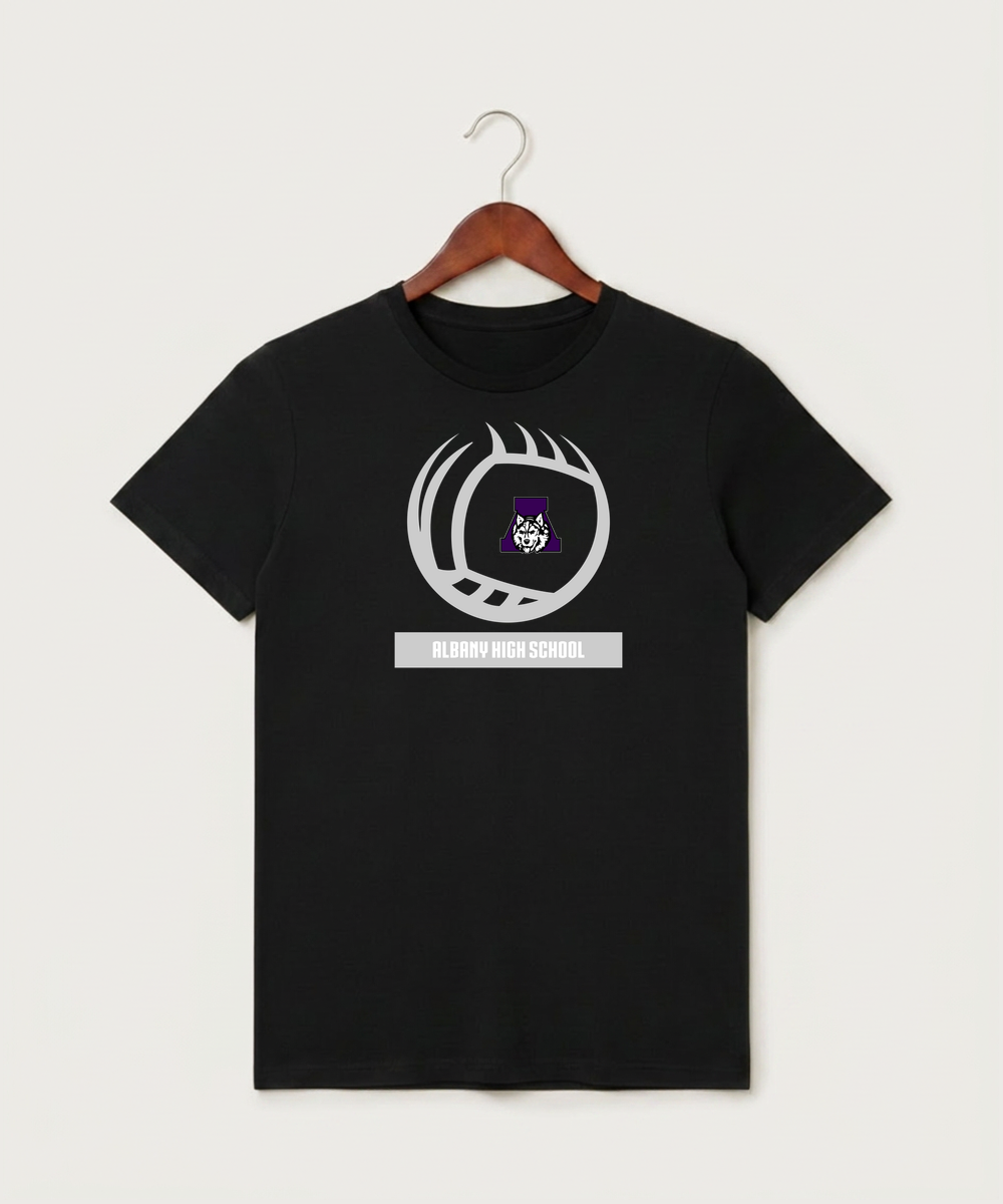 Albany High School Volleyball (Girls) - Black T-Shirt - Full Front