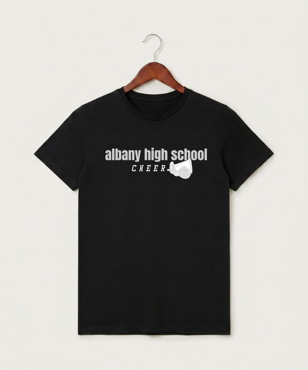 Albany High School Cheerleading - Black T-Shirt - Full Front
