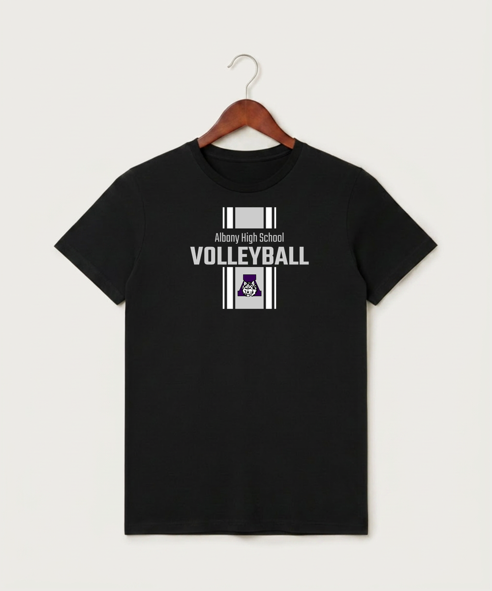 Albany High School Volleyball (Girls) - Black T-Shirt - Full Front