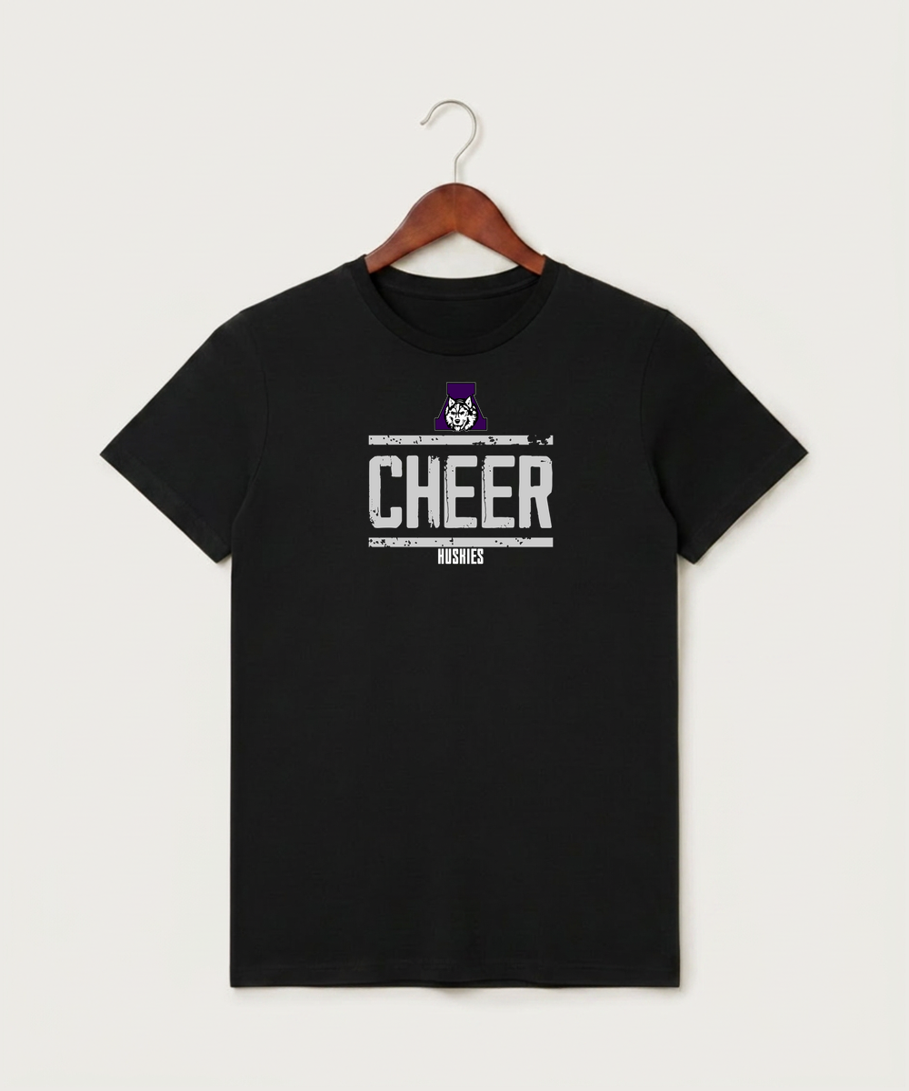 Albany High School Cheerleading - Black T-Shirt - Full Front