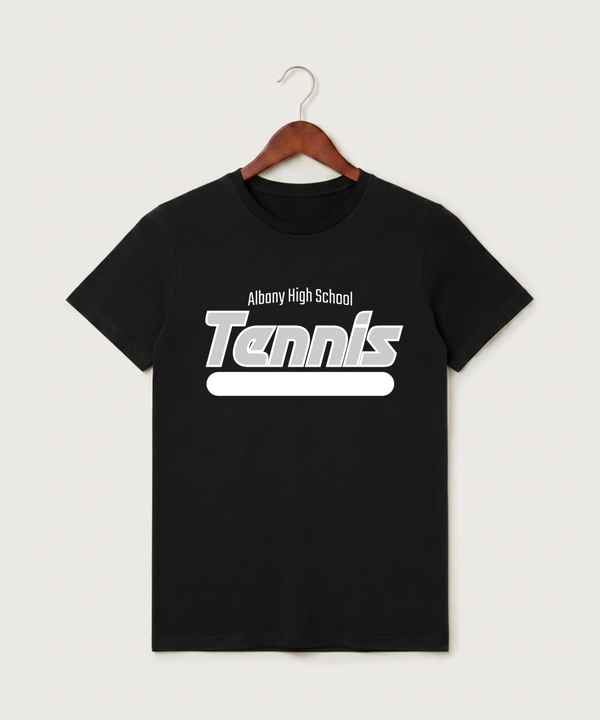 Albany High School Tennis (Boys) - Black T-Shirt - Full Front