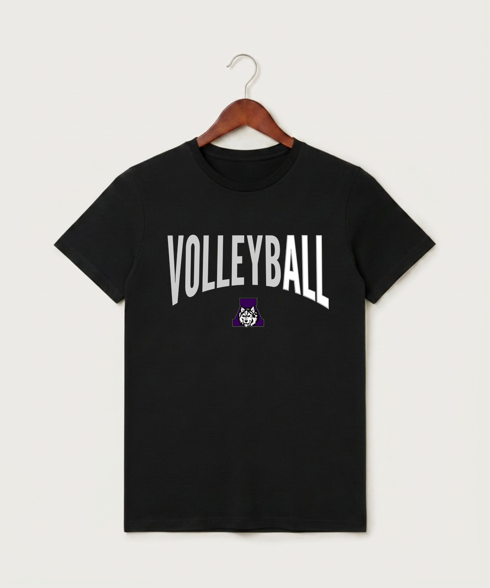 Albany High School Volleyball (Girls) - Black T-Shirt - Full Front