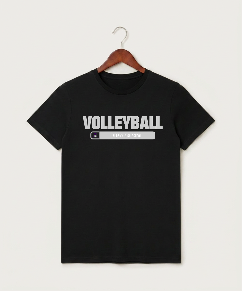 Albany High School Volleyball (Girls) - Black T-Shirt - Full Front
