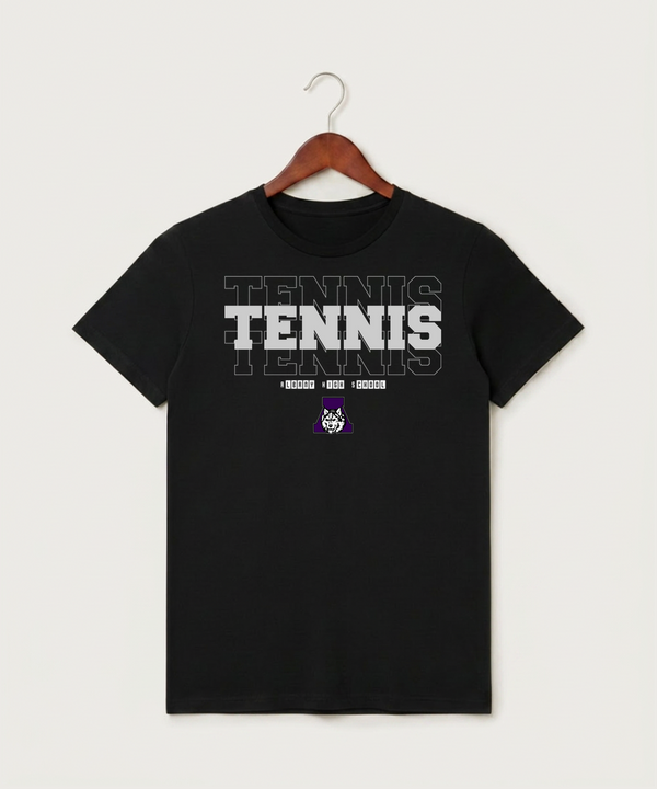 Albany High School Tennis (Boys) - Black T-Shirt - Full Front