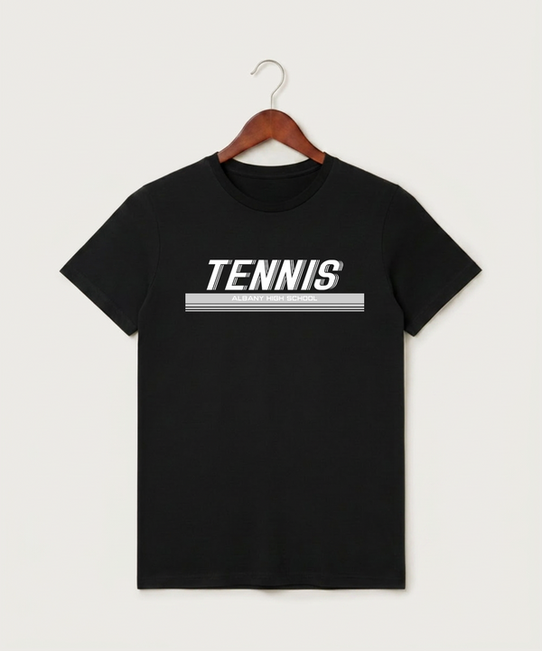 Albany High School Tennis (Boys) - Black T-Shirt - Full Front