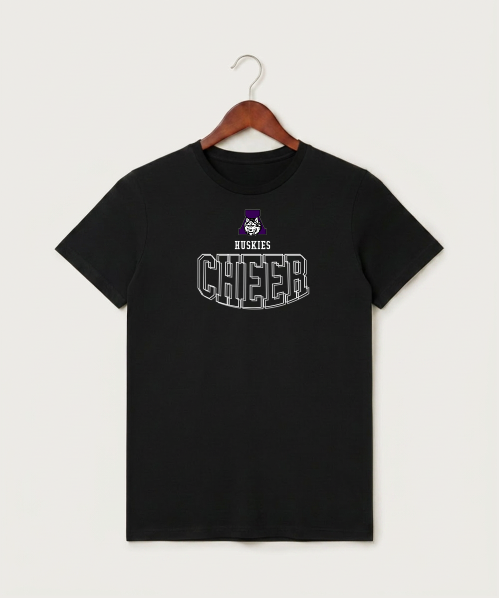 Albany High School Cheerleading - Black T-Shirt - Full Front