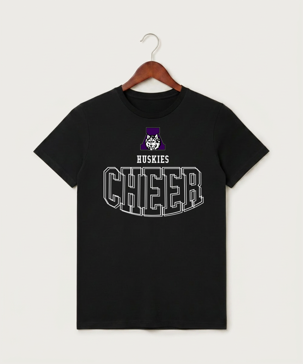 Albany High School Cheerleading - Black T-Shirt - Full Front