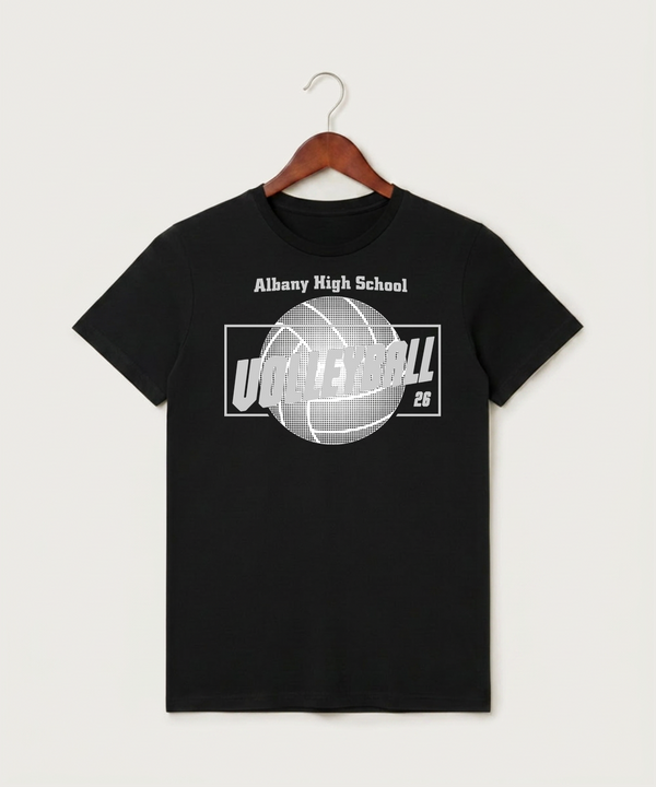 Albany High School Volleyball (Girls) - Black T-Shirt - Full Front