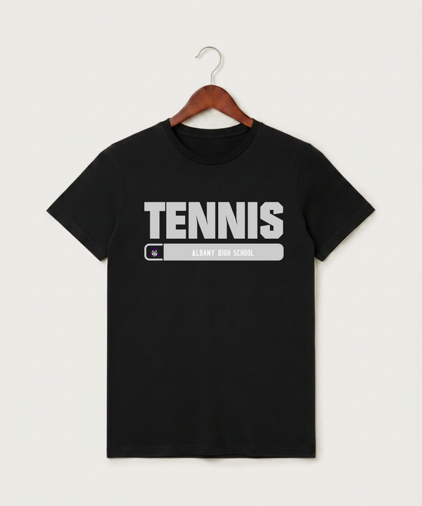Albany High School Tennis (Boys) - Black T-Shirt - Full Front