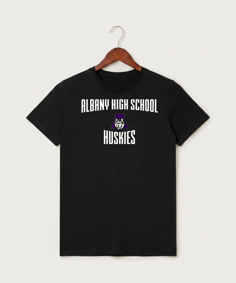 Albany High School Athletics - Black T-Shirt - Full Front