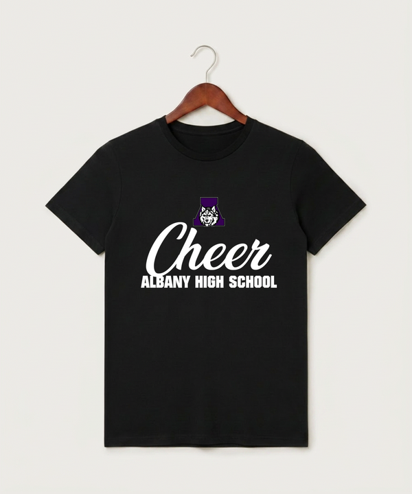 Albany High School Cheerleading - Black T-Shirt - Full Front
