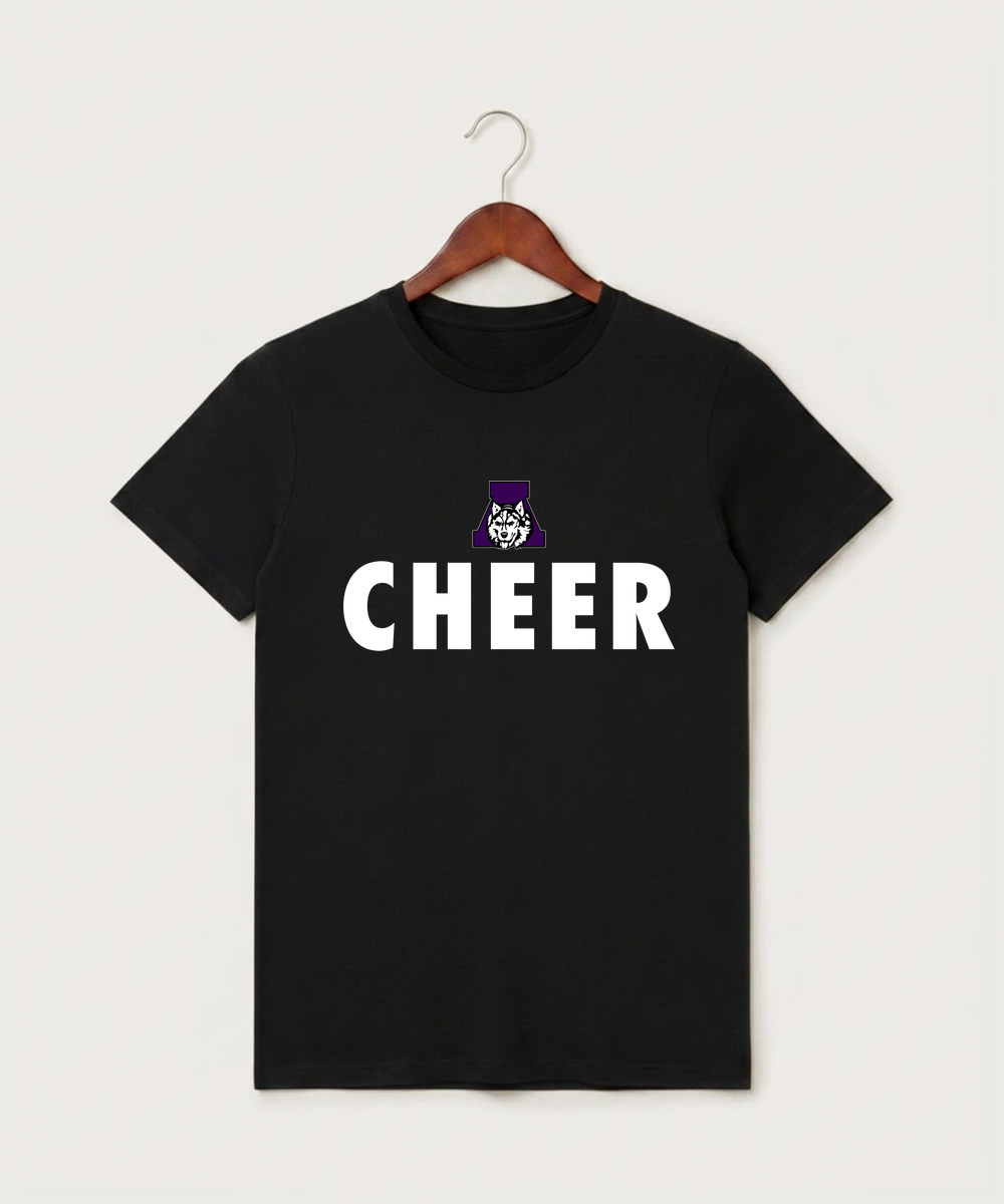 Albany High School Cheerleading - Black T-Shirt - Full Front