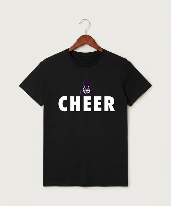 Albany High School Cheerleading - Black T-Shirt - Full Front