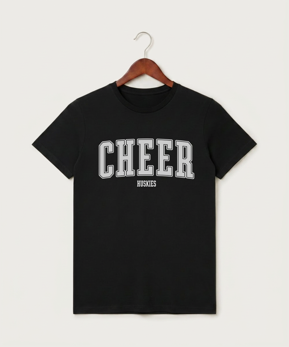 Albany High School Cheerleading - Black T-Shirt - Full Front