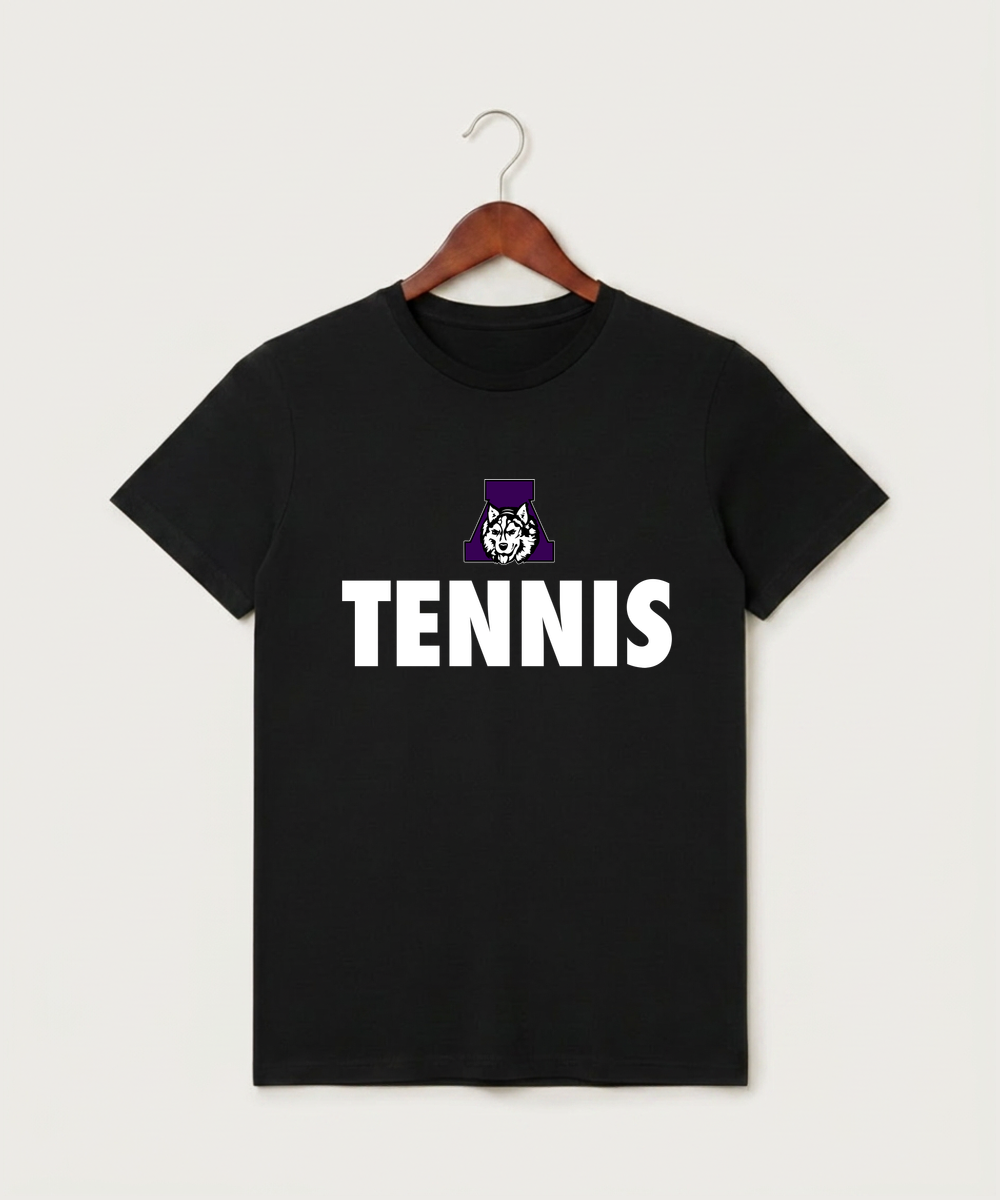 Albany High School Tennis (Boys) - Black T-Shirt - Full Front