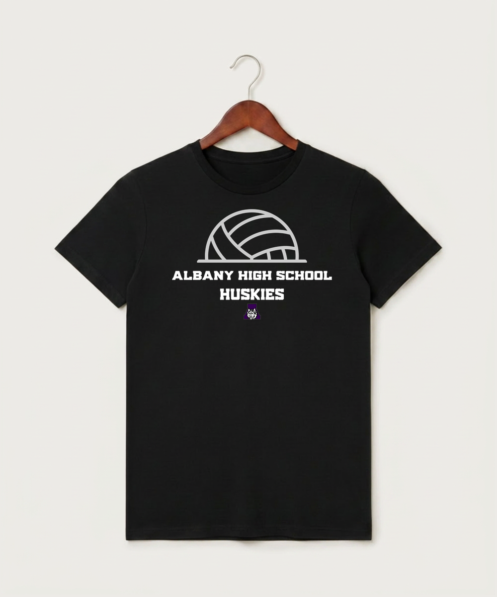 Albany High School Volleyball (Girls) - Black T-Shirt - Full Front