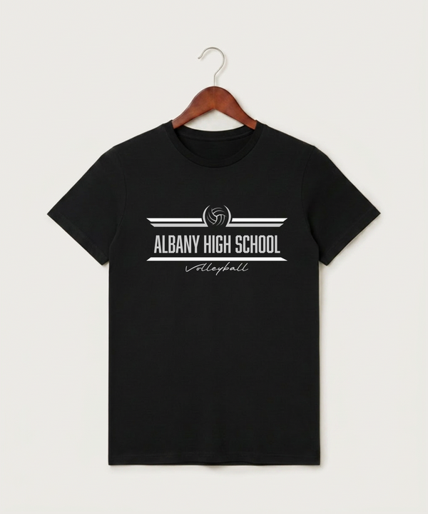 Albany High School Volleyball (Girls) - Black T-Shirt - Full Front