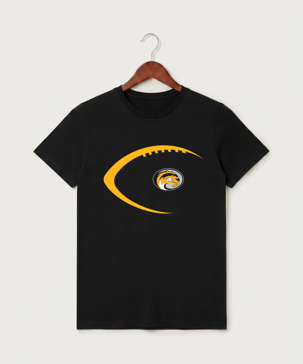 Sibley East High School Football (Boys) - Black T-Shirt - Full Front