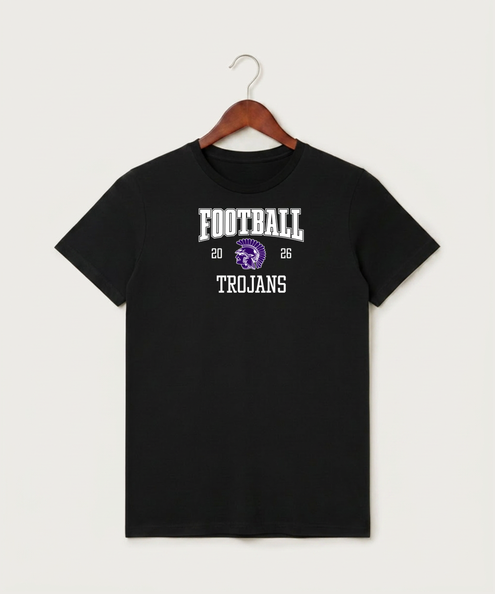 Barnesville High School Football (Boys) - Black T-Shirt - Full Front