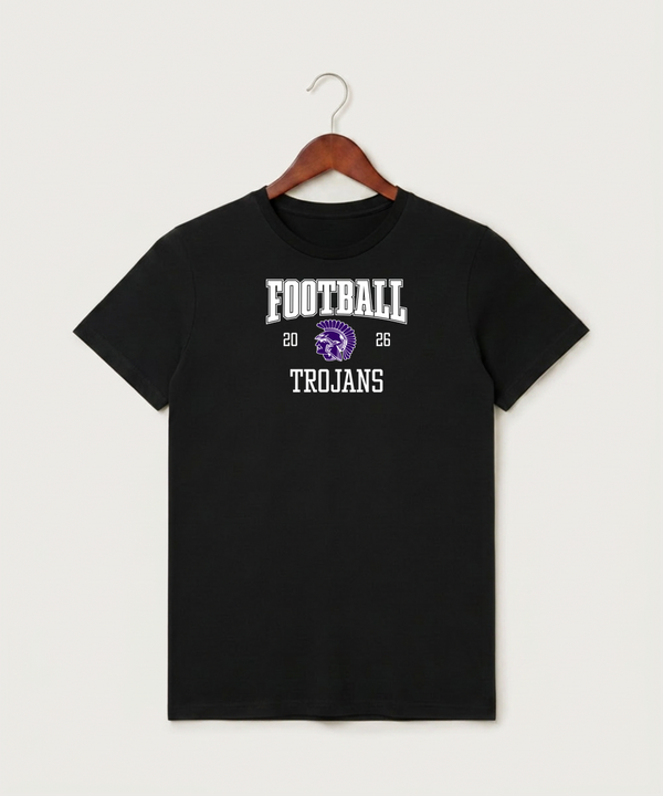 Barnesville High School Football (Boys) - Black T-Shirt - Full Front