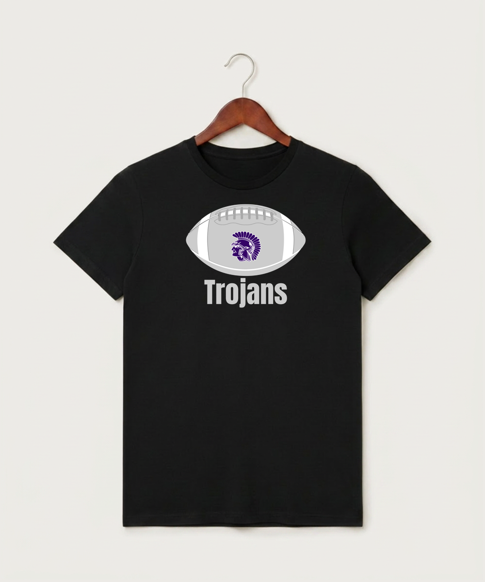 Barnesville High School Football (Boys) - Black T-Shirt - Full Front