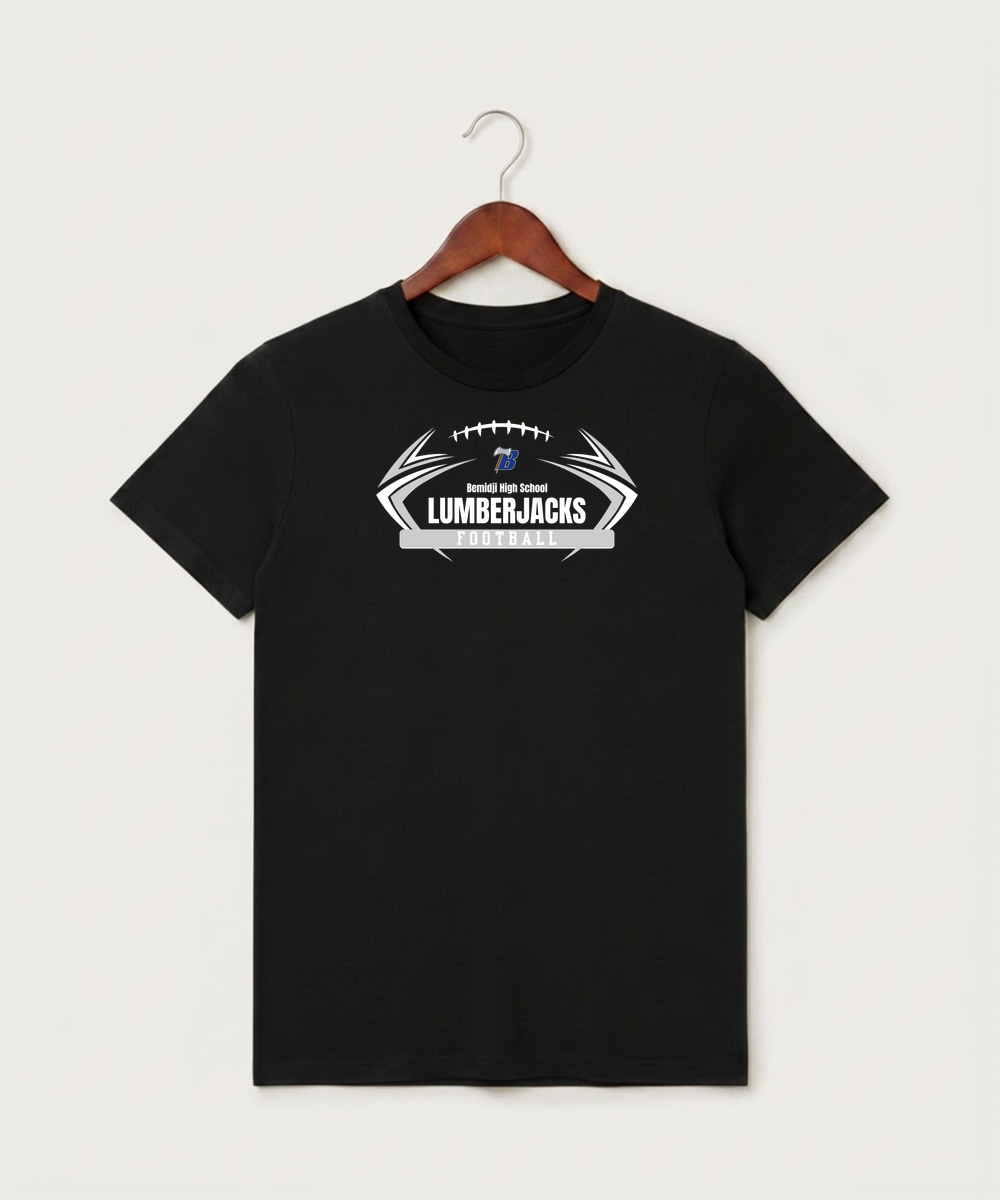 Bemidji High School Football (Boys) - Black T-Shirt - Full Front