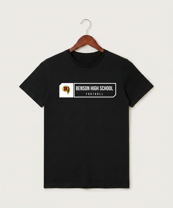 Benson High School Football (Boys) - Black T-Shirt - Full Front
